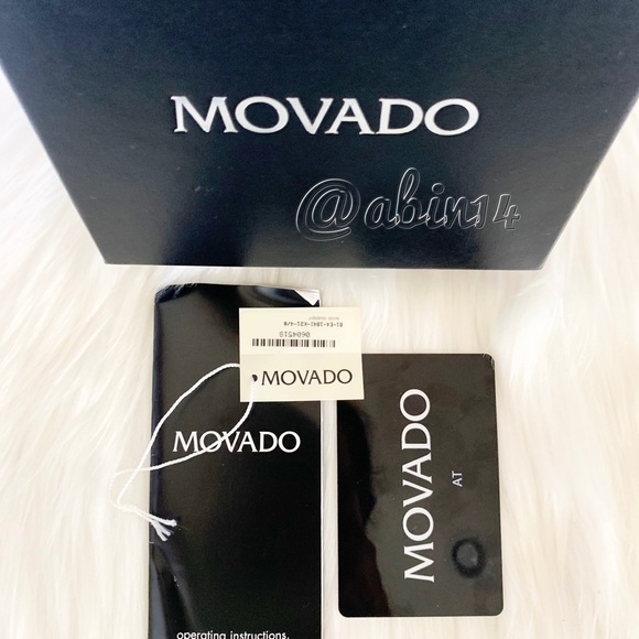 Movado 0604518 Ladies Watch Two Tone Folio Black Dial - Picture 4 of 11